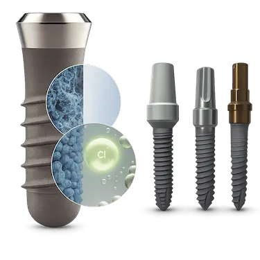 Unión del hueso al implante dental con distintos pilares protésicos