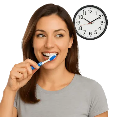 Cepillado dental durante el tiempo recomendado para una correcta higiene oral
