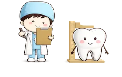 Médico estomatólogo evaluando un diente en ilustración médica odontológica