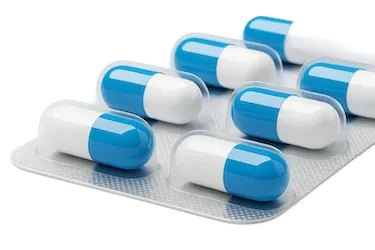 Blíster de antibióticos usado como apoyo en infecciones periodontales y tratamiento de encías