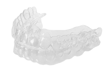 Férula de descarga transparente para proteger dientes y encías en bruxismo y periodontitis