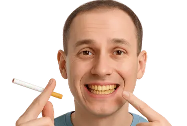 Dientes manchados por tabaco que pueden tratarse con blanqueamiento dental en Madrid