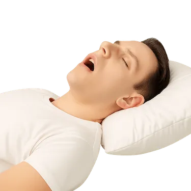 Hombre roncando en la cama, relación entre trastornos del sueño y bruxismo nocturno