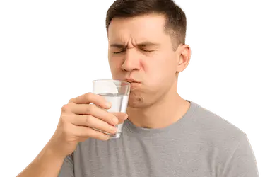Enjuague de agua con sal para aliviar el mal sabor de boca y mejorar la higiene oral