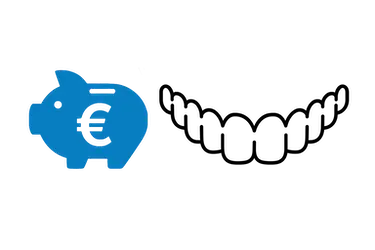 Icono de ahorro y alineador transparente que representa el precio de Invisalign en Madrid