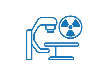Icono de radioterapia asociado a boca seca y mal sabor de boca como efecto del tratamiento