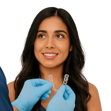 Revisión de ortodoncia Invisalign en clínica dental de Madrid con entrega de alineadores