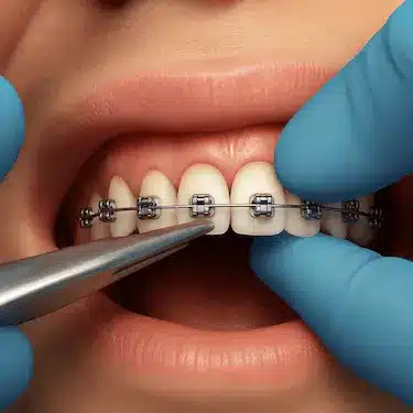 Colocación de brackets metálicos en Madrid con ajuste preciso del tratamiento de ortodoncia