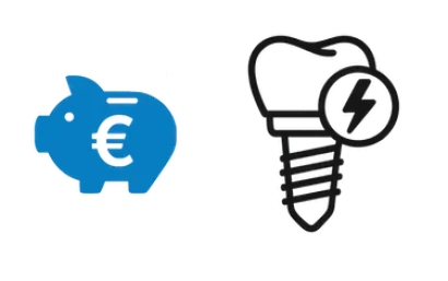 Iconos del precio de implantes dentales de carga inmediata en Madrid