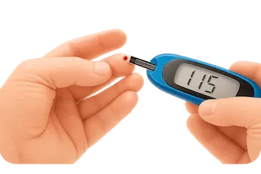 Prueba de glucosa en sangre; la diabetes aumenta el riesgo de abscesos dentales