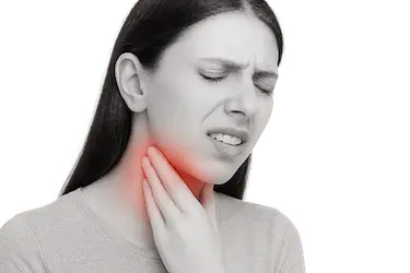 Dolor e inflamación de garganta por infección dental o flemón extendido