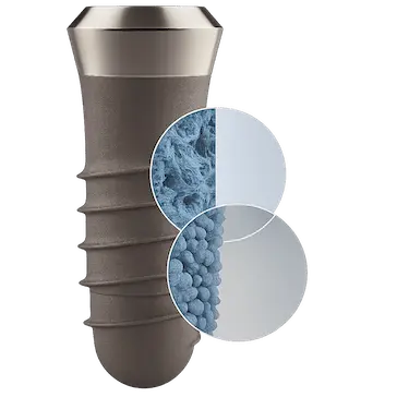 Proceso de osteointegración de implantes dentales con integración del titanio en el hueso