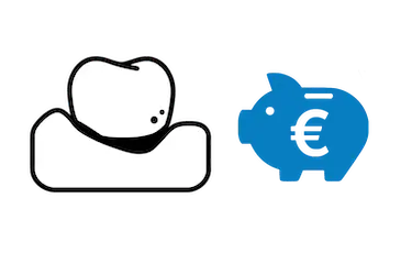 Icono del precio de la periodoncia en Murcia con símbolo de ahorro y tratamiento de encías