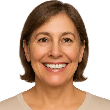 Mujer sonriendo con prótesis fija sobre implantes dentales de carga inmediata