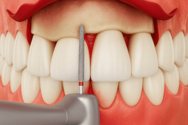 Alargamiento coronario para mejorar la estética y proporción dental en Clínica Dr. Ferrer Murcia