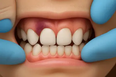 Niño con hematoma en la encía superior tras traumatismo dental en Madrid