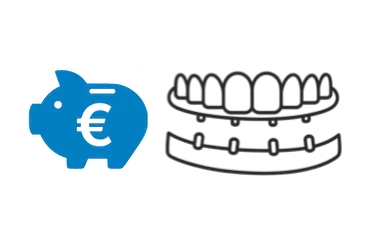 Icono del precio de una sobredentadura sobre 4 implantes en clínica dental del Dr. Ferrer, Madrid