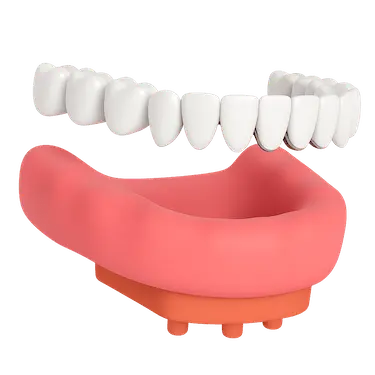 Modelo de coronas cerámicas alineadas para fijación sobre implantes