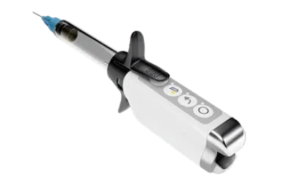 Jeringa de anestesia dental sin dolor utilizada en la clínica dental del Dr. Ferrer en Madrid