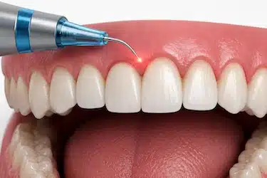 Retirada controlada de tejido gingival en una gingivectomía